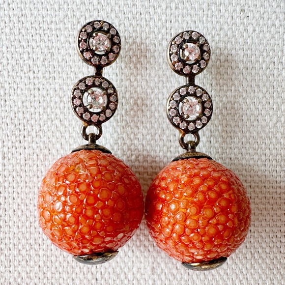 Anthropologie Jewelry - Anthropologie Orange drop earrings